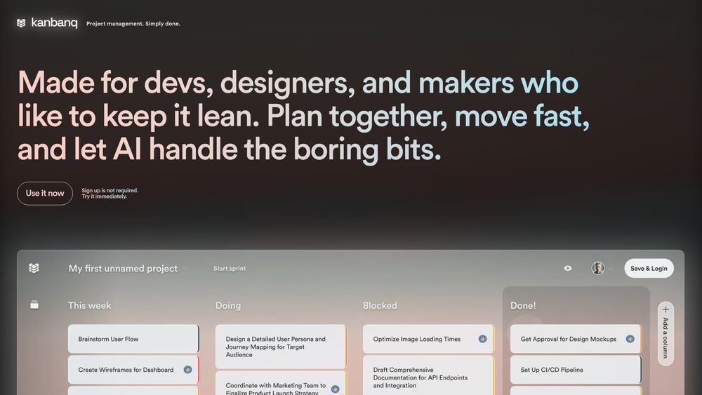 Screenshot of Kanbanq : Open alpha