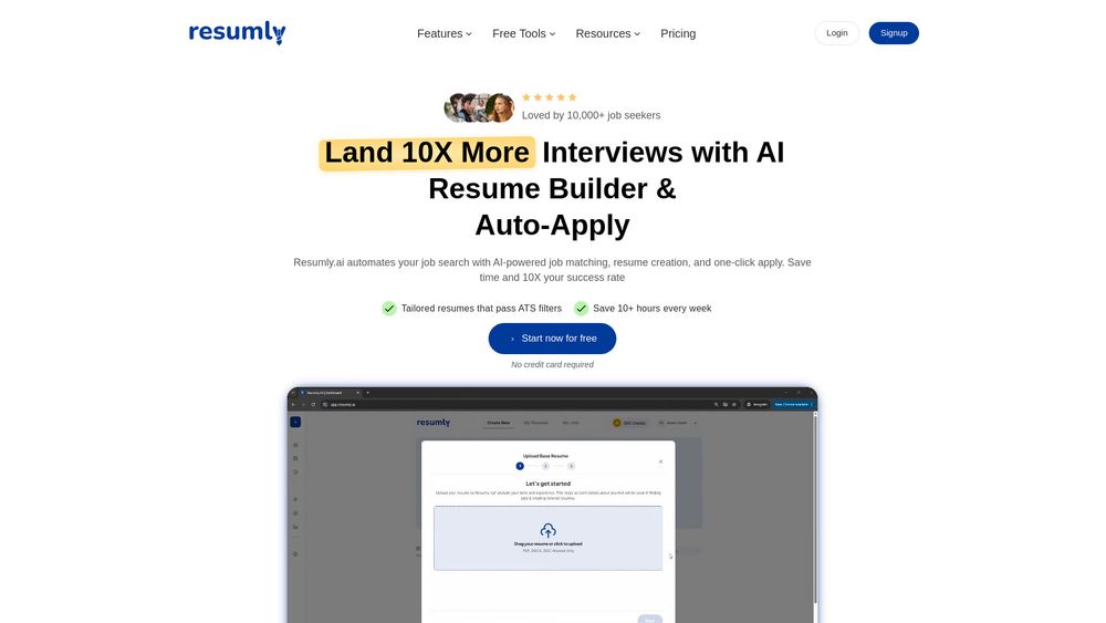 Screenshot of Resumly Screenshot of Resumly