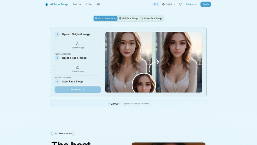Screenshot of AI Face Swap -
