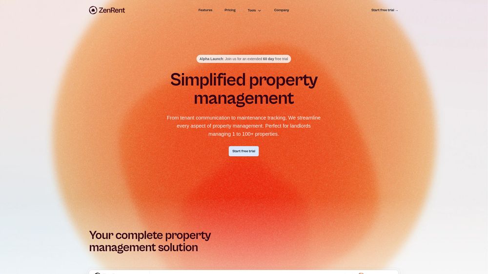 Screenshot of ZenRent, Smart Property Management