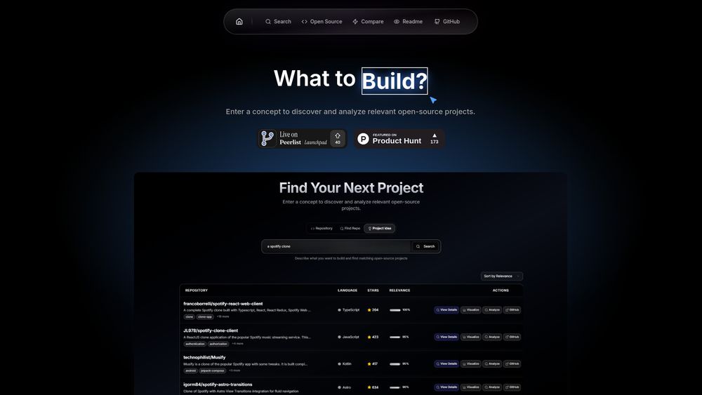 Screenshot of What To Build