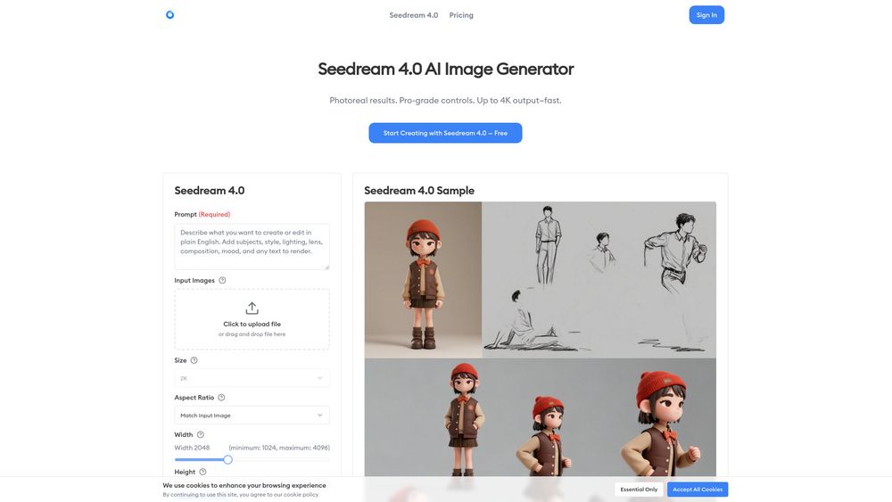 Screenshot of Seedream 4.0: Next-Generation Multi-Modal AI Image Generator