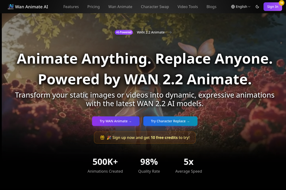 Screenshot of Wan Animate AI