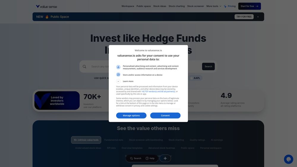 Screenshot of ValueSense