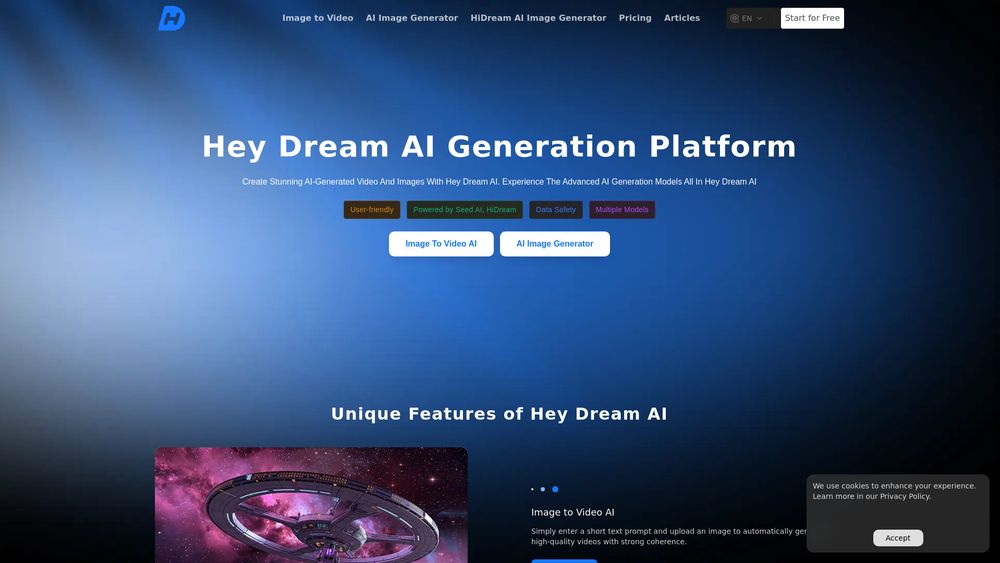 Screenshot of Hey Dream AI
