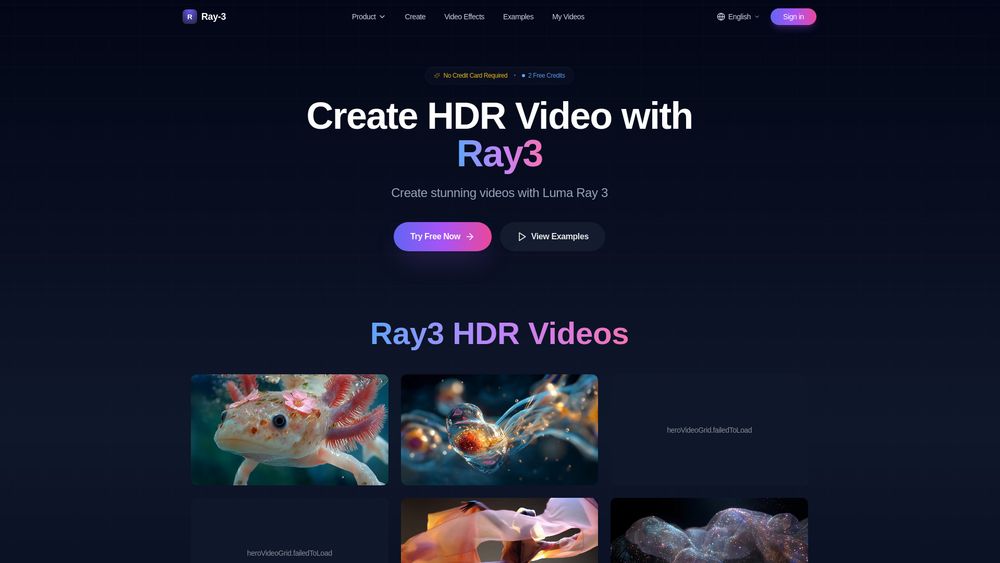 Screenshot of Ray 3 AI