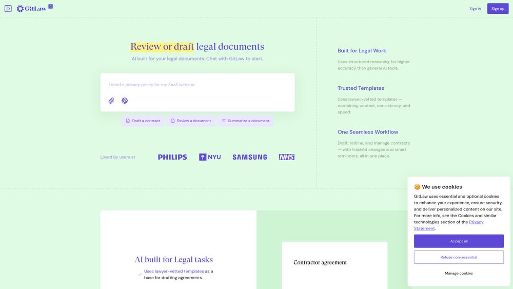 Screenshot of GitLaw Screenshot of GitLaw