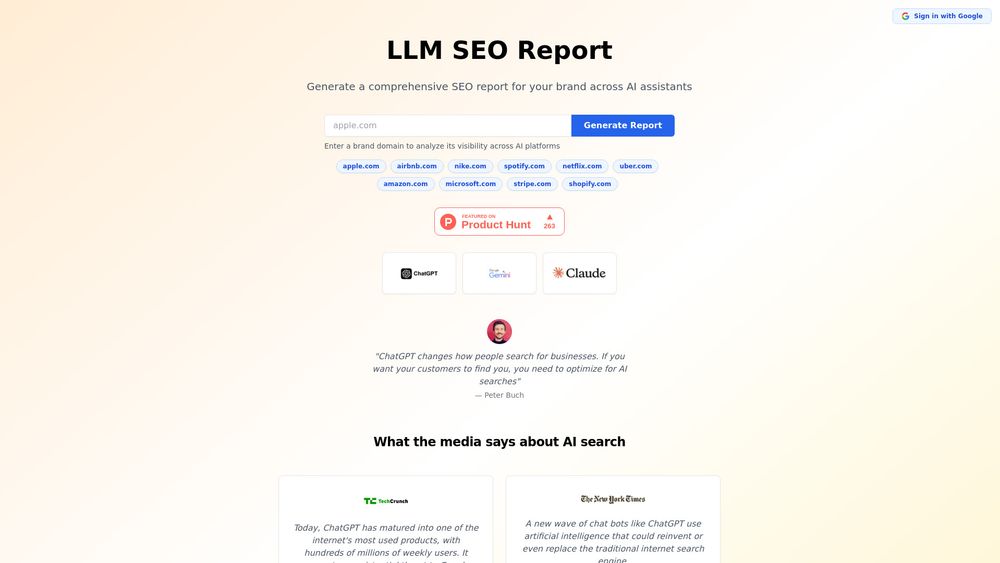 Screenshot of LLM SEO Report