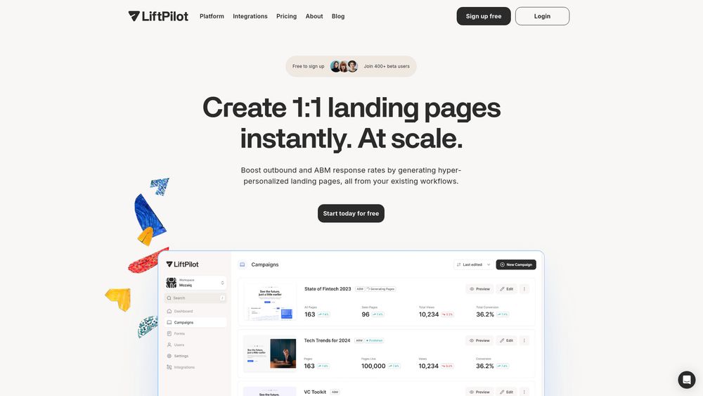 Screenshot of LiftPilot