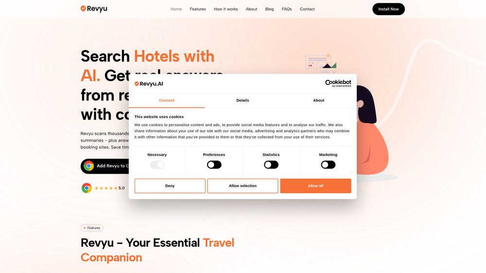Screenshot of Revyu.AI - Smart Hotel Booking