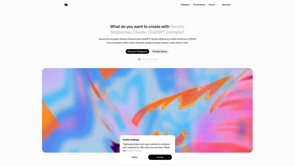 Screenshot of TopFreePrompts by LucyBrain