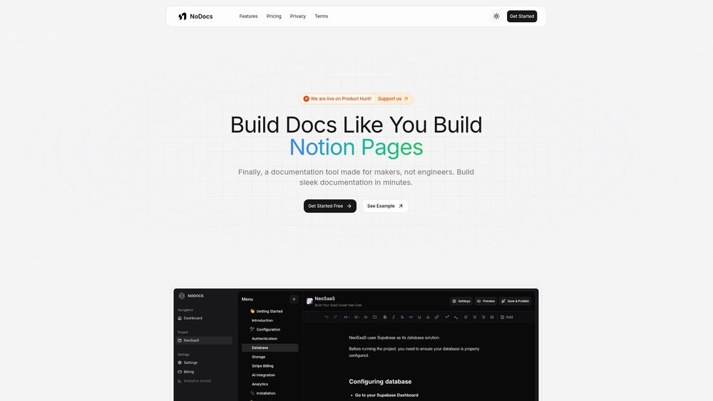 Screenshot of NoDocs