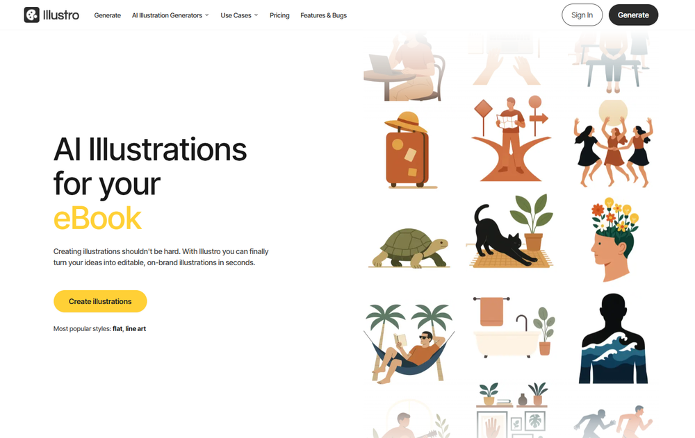Screenshot of Illustro – AI Illustration Generator