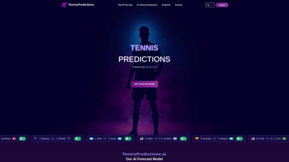 Screenshot of Tennis Predictions