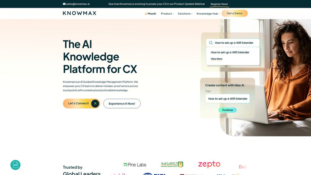 Screenshot of Knowmax