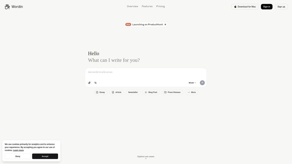 Screenshot of Wordin