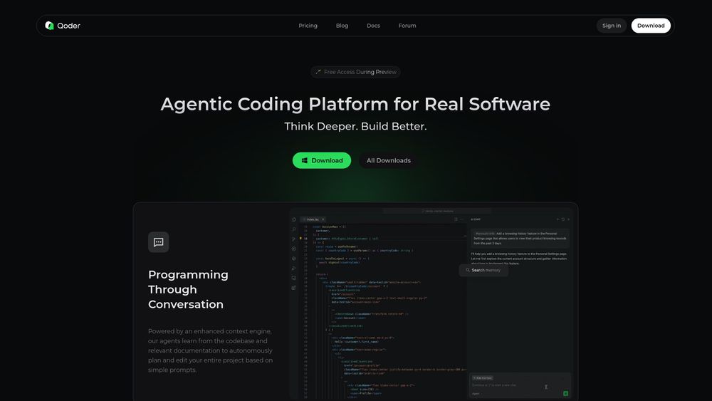 Screenshot of Qoder