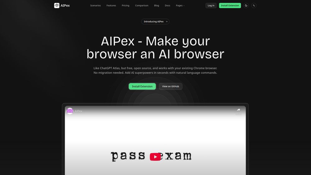 Screenshot of AIPex