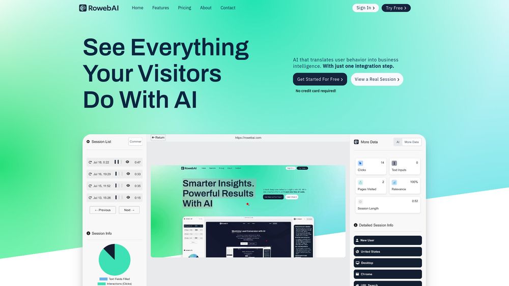 Screenshot of RowebAI Screenshot of RowebAI