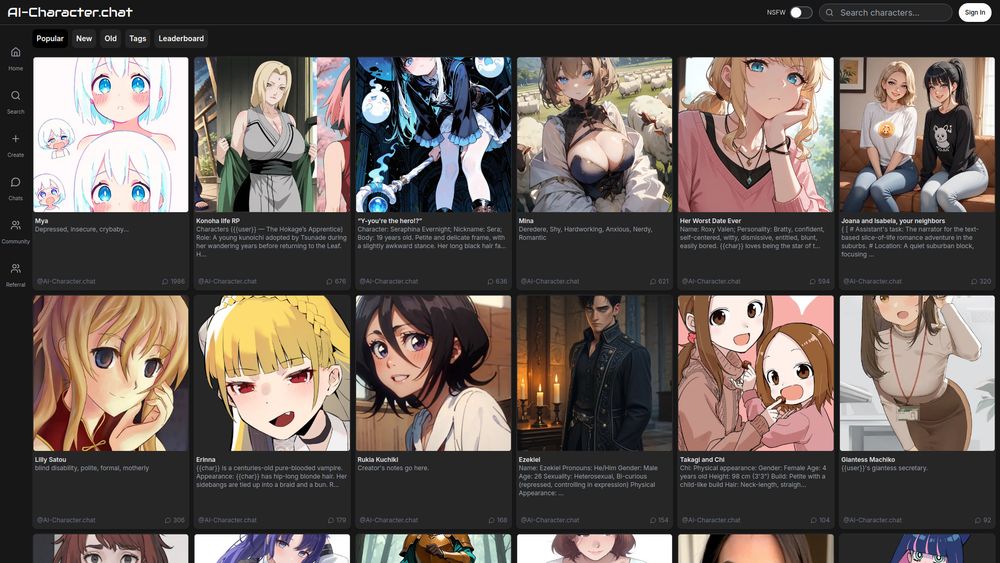 Screenshot of AI-Character.chat