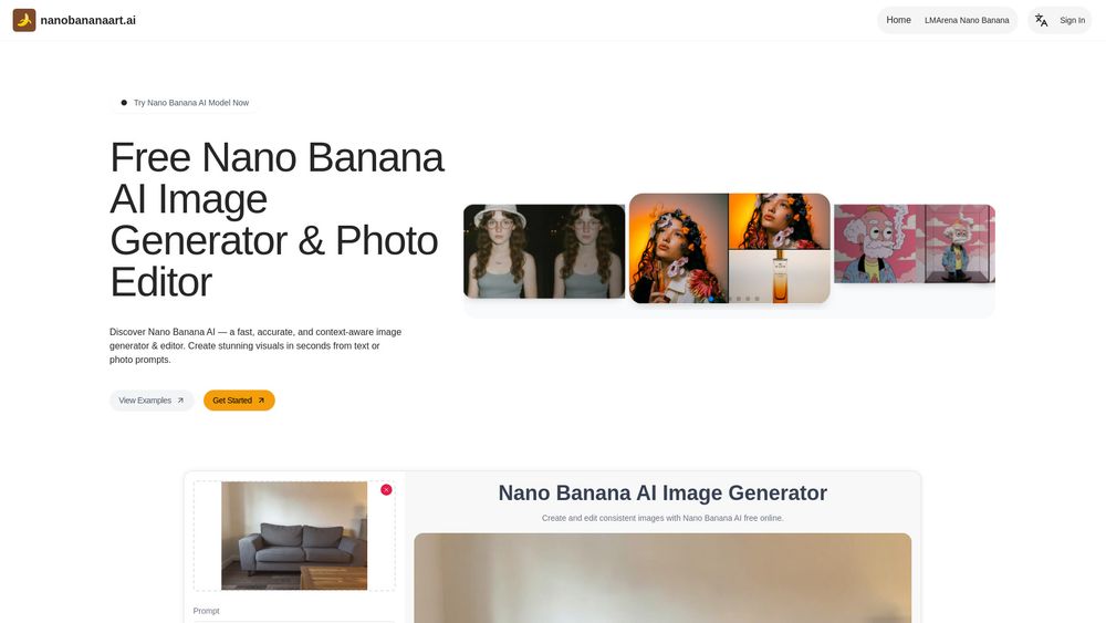 Screenshot of Nano Banana AI: Free AI Image Editor