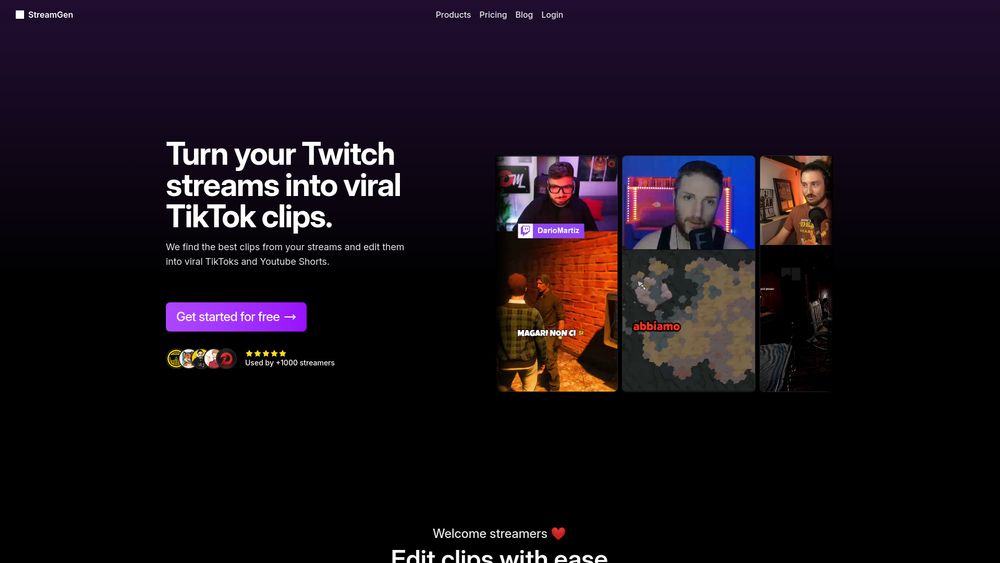 Screenshot of StreamGen
