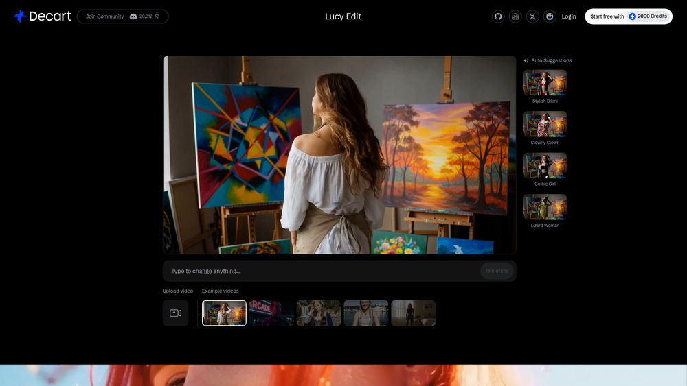 Screenshot of Lucy Edit by Decart