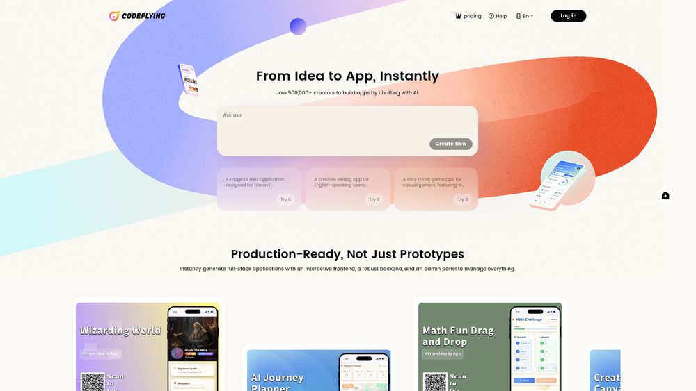 Screenshot of codeflying