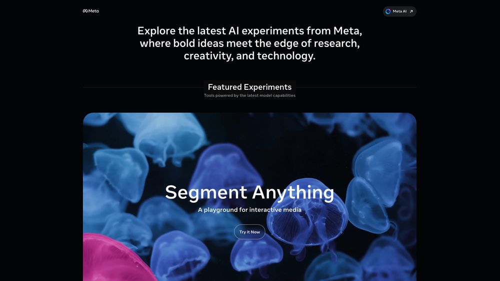 Screenshot of Meta AI Demos Screenshot of Meta AI Demos