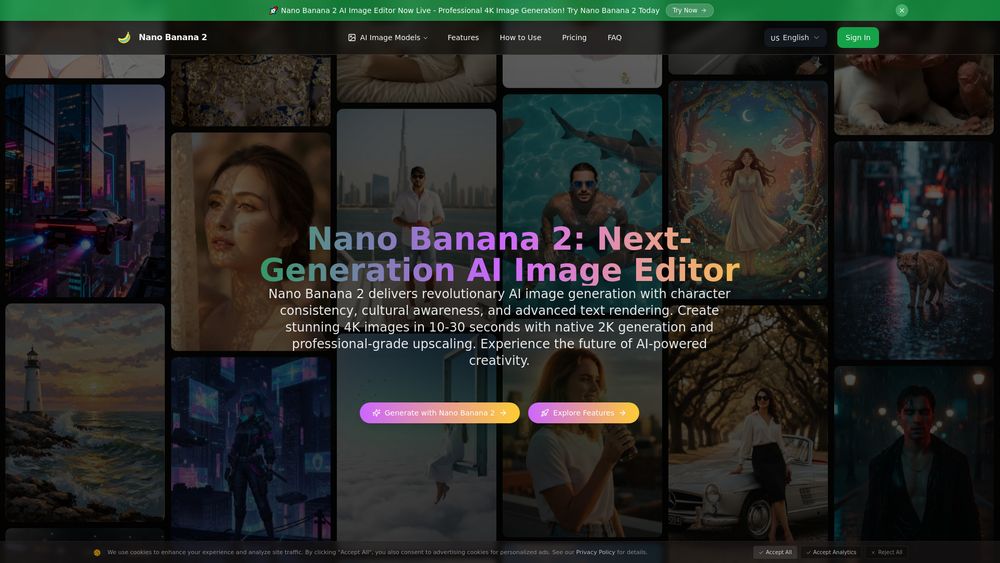 Screenshot of Nano Banana 2: Next-Generation AI Image Editor | Nano Banana 2