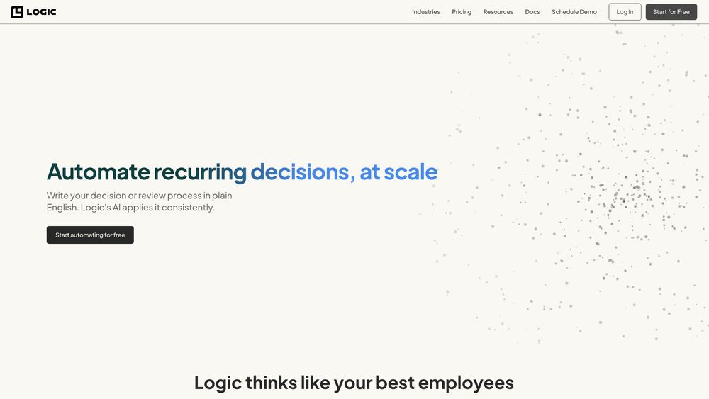 Screenshot of Logic — Effortless Operational Magic