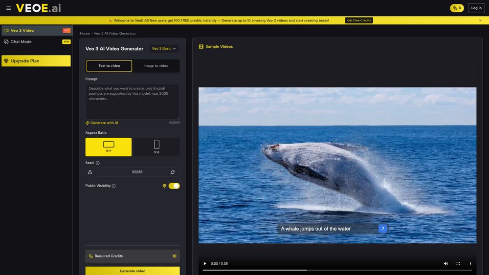 Screenshot of VeoE AI Video Agent