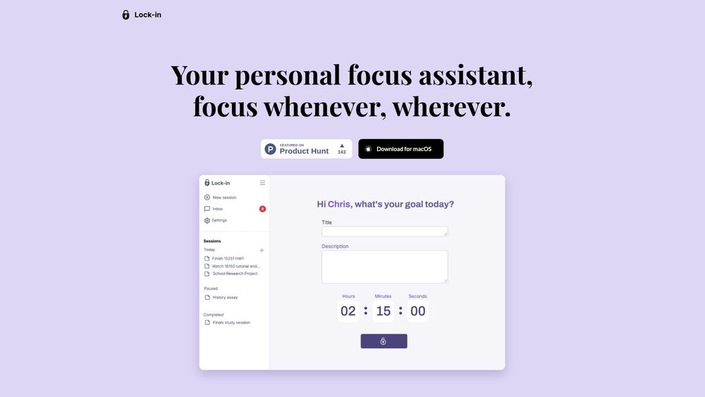 Screenshot of Lock-in