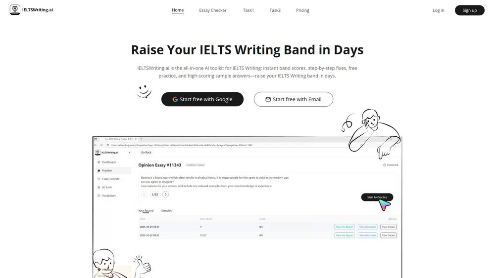 Screenshot of IELTS Writing AI