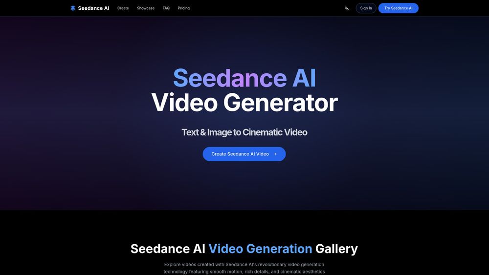 Screenshot of Seedance Ai 1