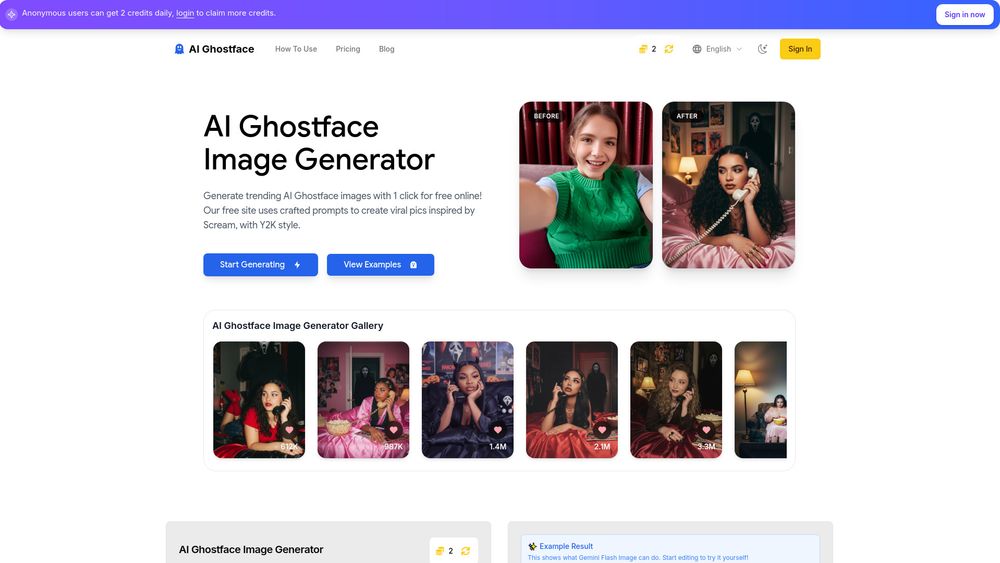 Screenshot of AI Ghostface