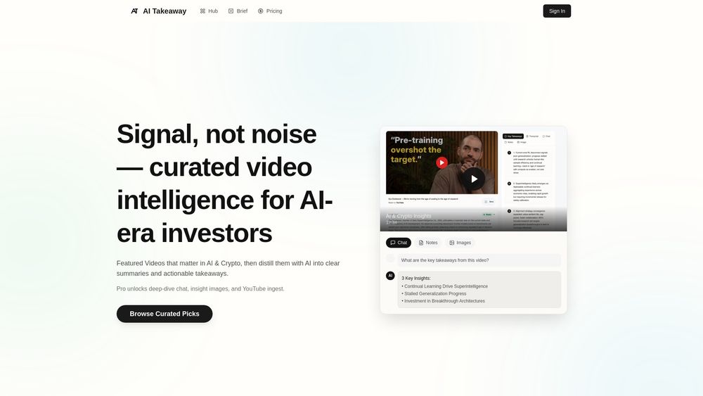 Screenshot of AI Takeaway