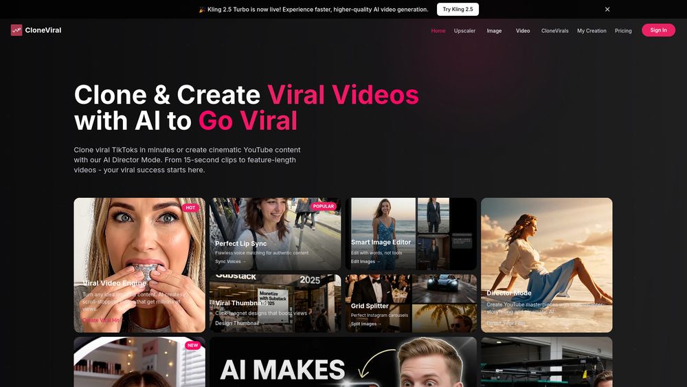 Screenshot of CloneViral