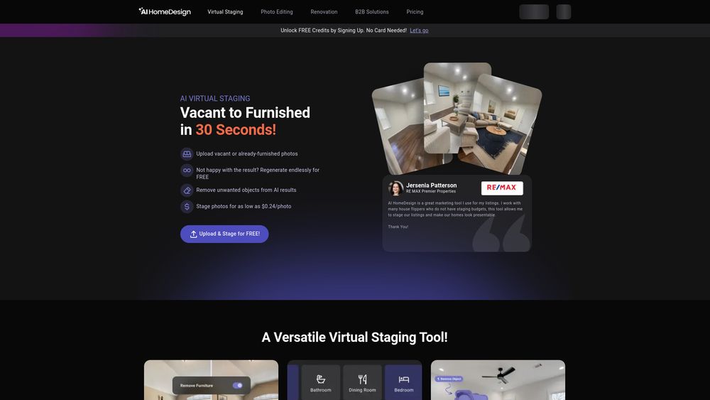 Screenshot of AI Virtual Staging