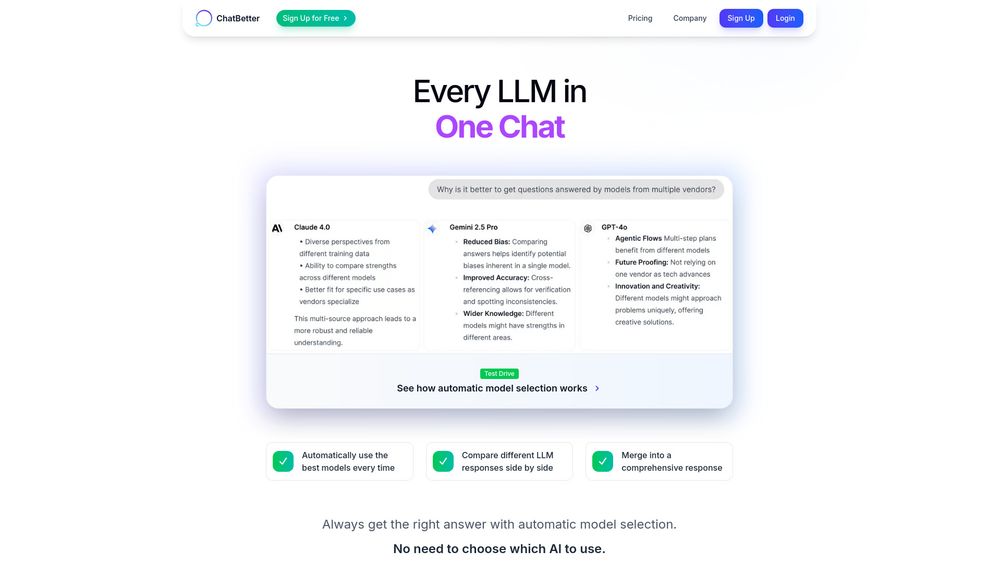 Screenshot of ChatBetter