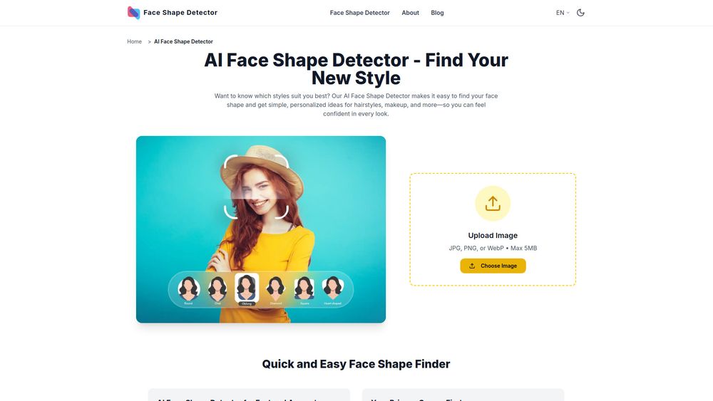 Screenshot of Face Shape Detector - Free Face Shape Analyzer