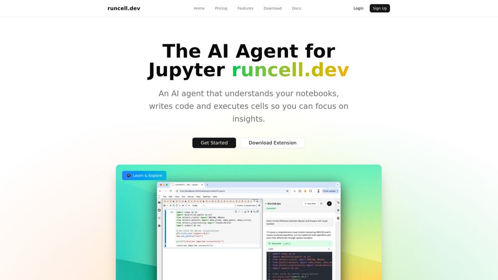 Screenshot of Runcell - Jupyter AI Agent