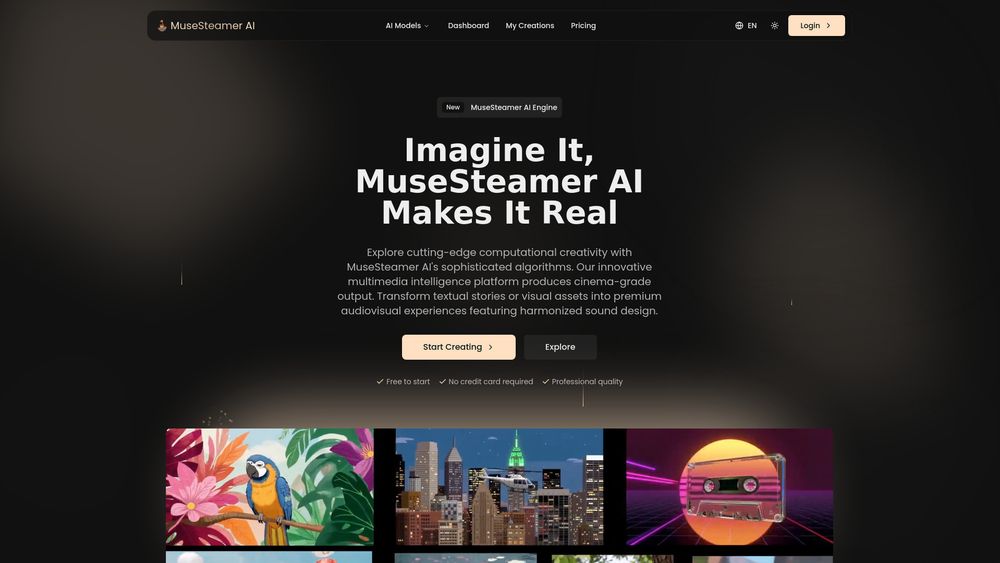 Screenshot of MuseSteamer AI