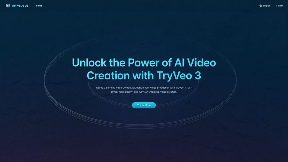 Screenshot of TryVeo3.ai: Free Access to Google Veo 3 for AI Video Generation