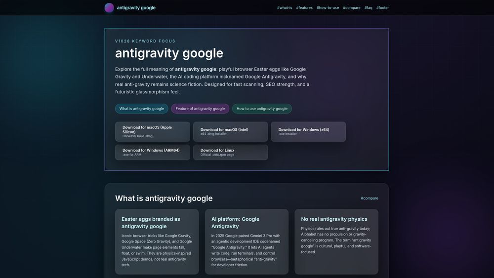 Screenshot of Antigravity