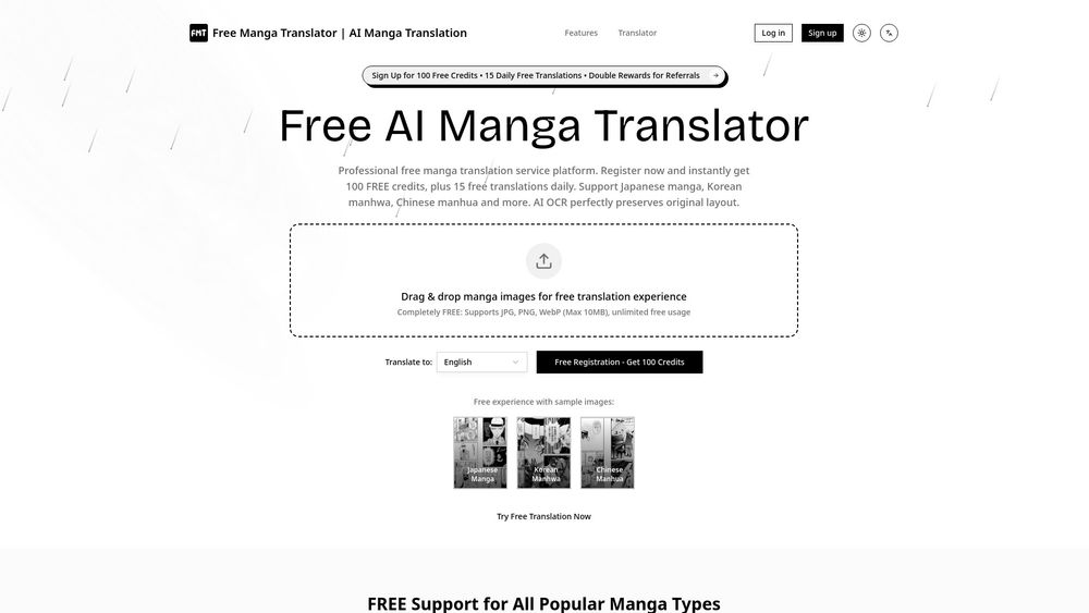 Screenshot of Free AI Manga Translator
