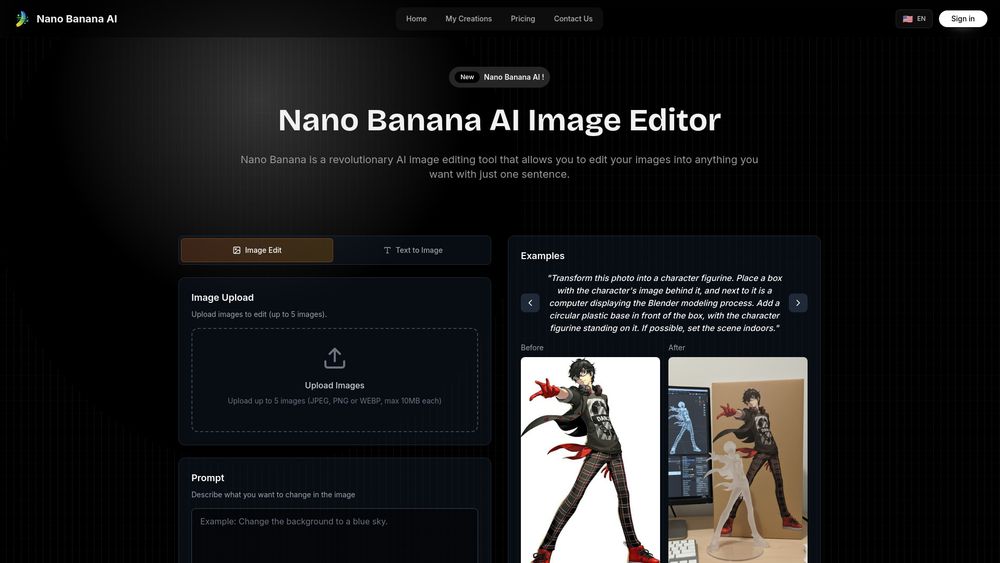 Screenshot of Nano Banana AI-