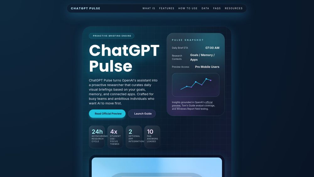 Screenshot of ChatGPT Pulse