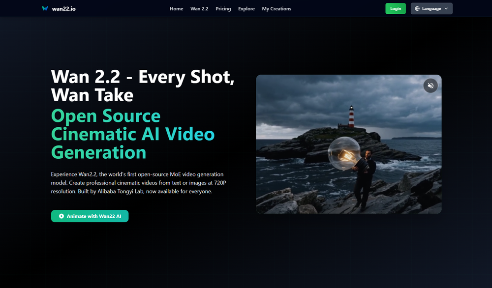 Screenshot of Wan 2.2 AI-