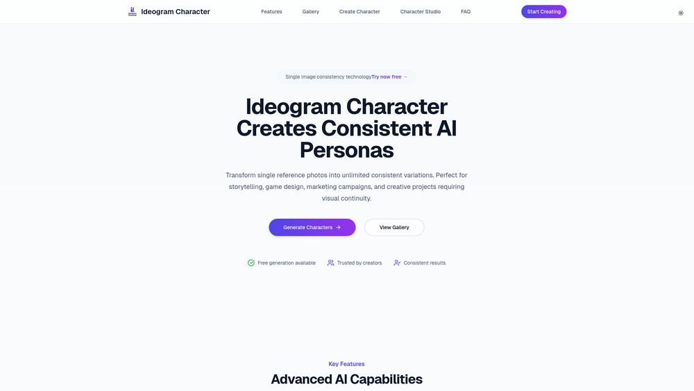 Screenshot of Ideogram Character